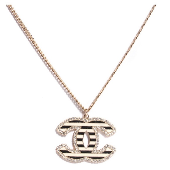 Chanel necklace Crystal Enamel striped large CC - Picture 1 of 10